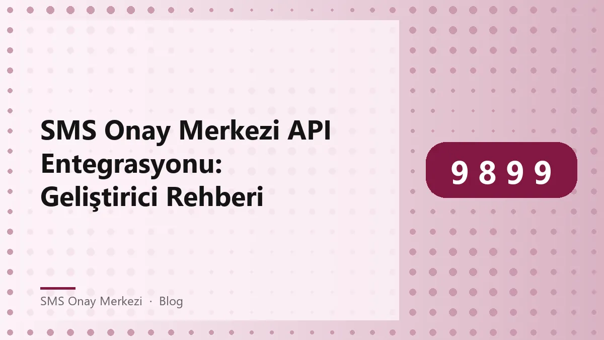 SMS Onay Merkezi API entegrasyonu ile ilgili görsel